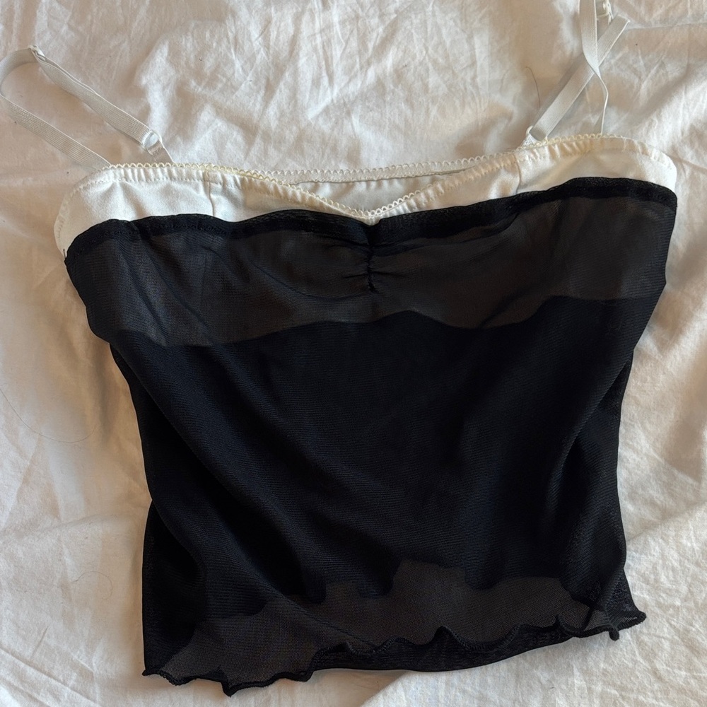 Black and White Sheer Camisole
